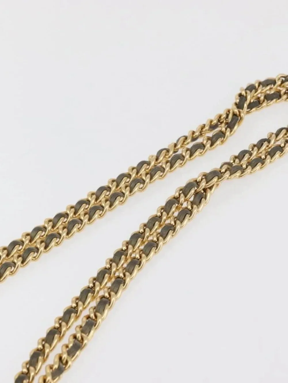 PRADA Chain Shoulder Bag Suede Gray Gold Auth